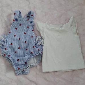 Ladybug Overall with T-shirt